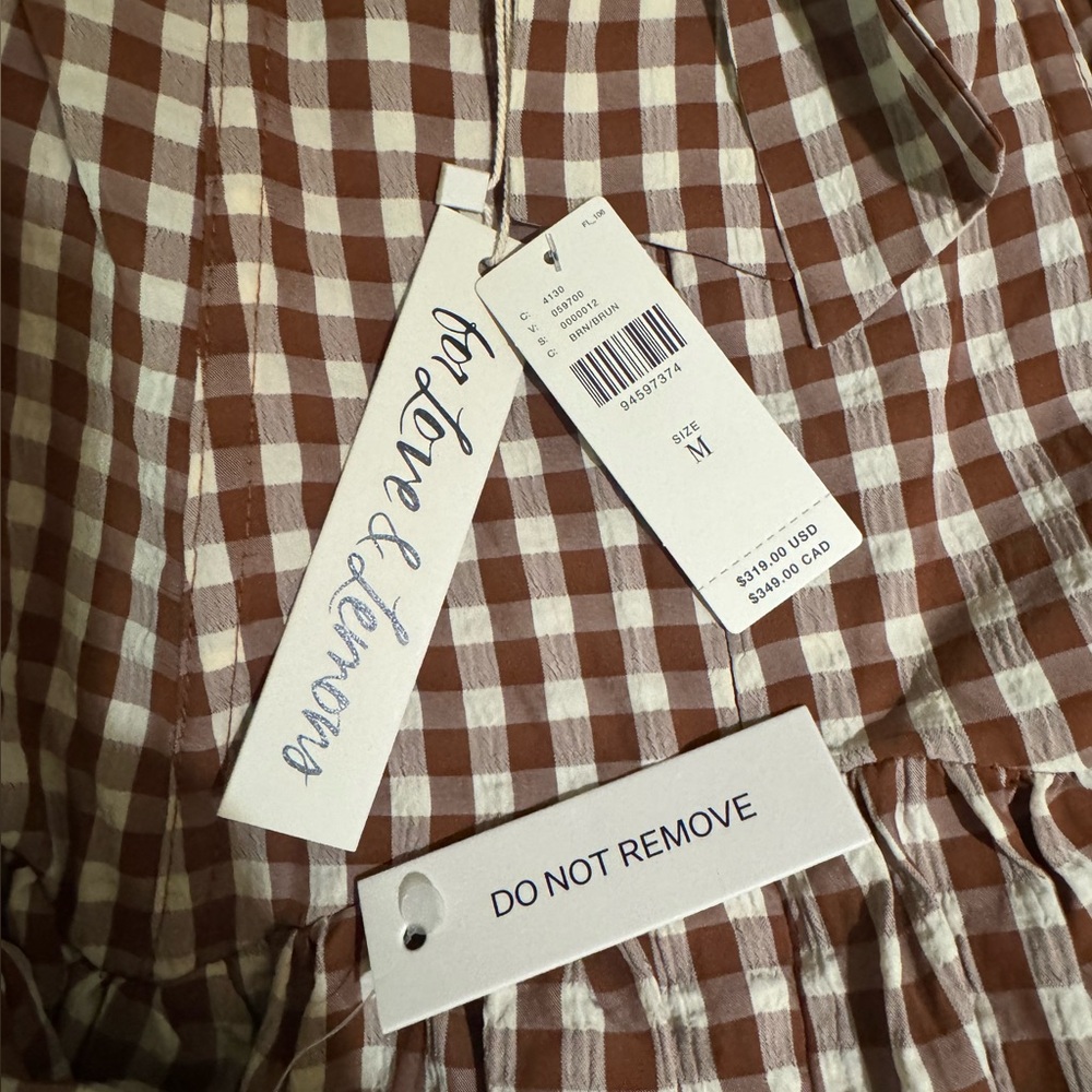 NWT For Love & Lemons Gingerbread Gingham Dress - Picture 7 of 7